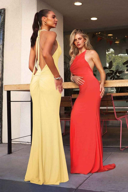 Astee T506 Multi-Way Adjustable Neckline Fitted Stretch Formal Dress by DiscountDressShop