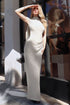Astee T507W Sophisticated High Neckline Fitted Stretch Formal Dress by DiscountDressShop