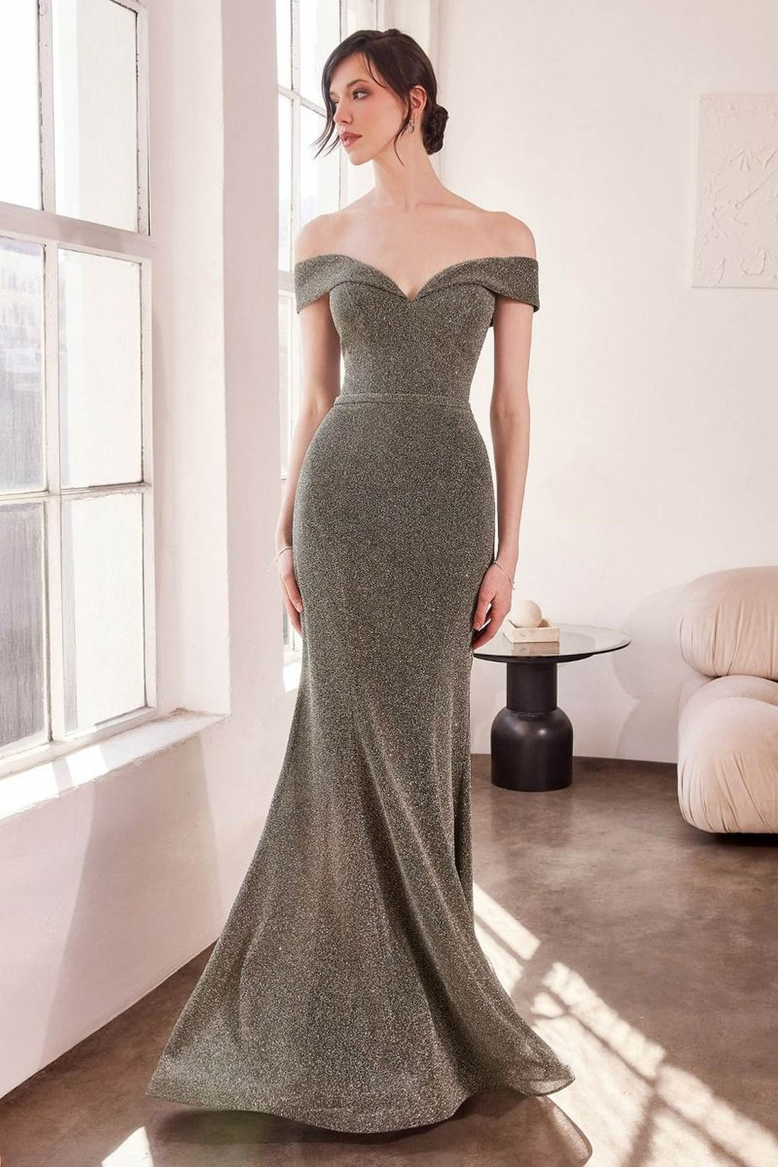 Ladivine Amoris T602 Off Shoulder Sweetheart Neck Fitted Prom Gown by DiscountDressShop