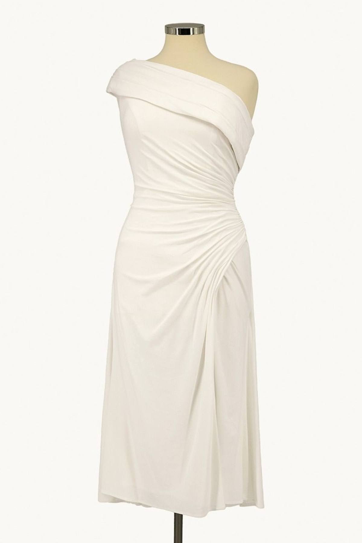 Ladivine Amoris T802 Knee Length One Shoulder Chiffon Dress by DiscountDressShop