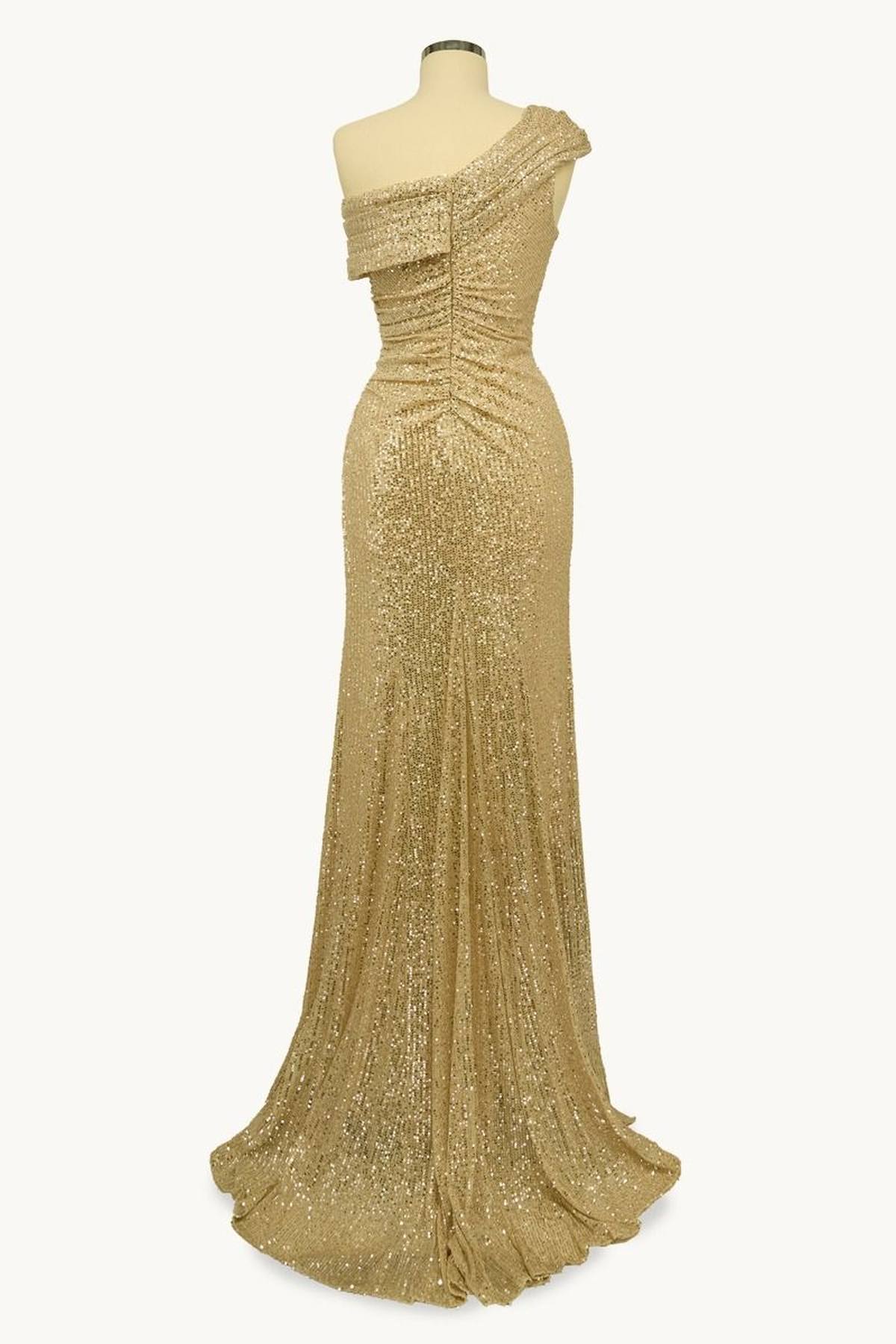 Ladivine Amoris T806 One Shoulder Evening Sequin Dress Leg Slit by DiscountDressShop