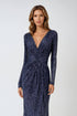 Ladivine Amoris T807 Knee Length Long Sleeve Sequin Dress V-Neckline by DiscountDressShop