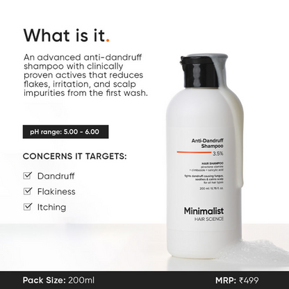Minimalist Anti-Dandruff Shampoo 3.5% Salicylic Acid by Dista