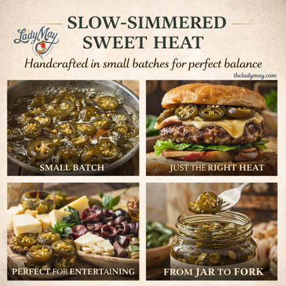 Sweet Heat Candied Jalapeños 2 pack – The Lady May’s Small-Batch Cowboy Candy | Sweet &amp; Spicy Pickled Jalapeños in 24oz Glass Jar