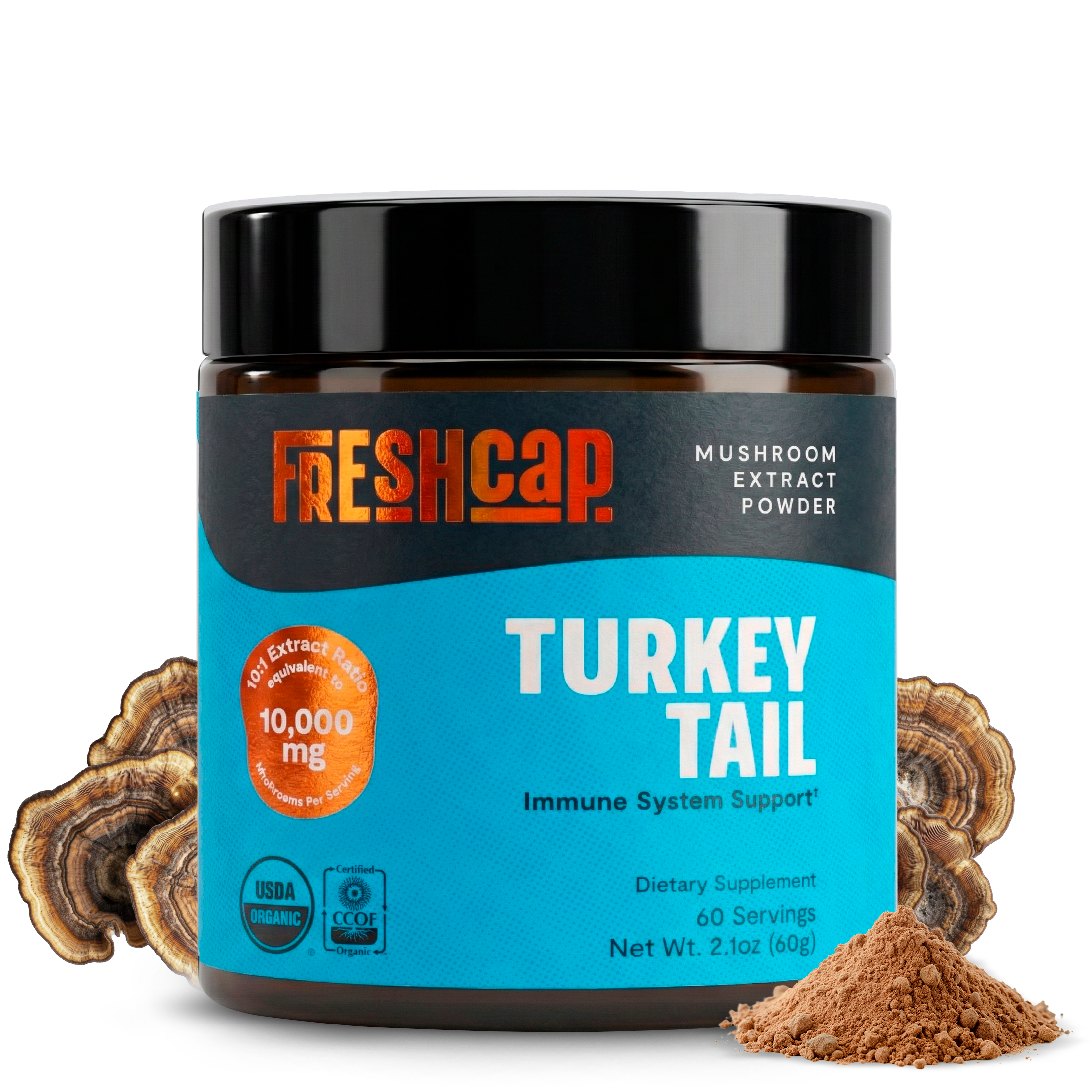Organic Turkey Tail Mushroom Powder by FreshCap Mushrooms