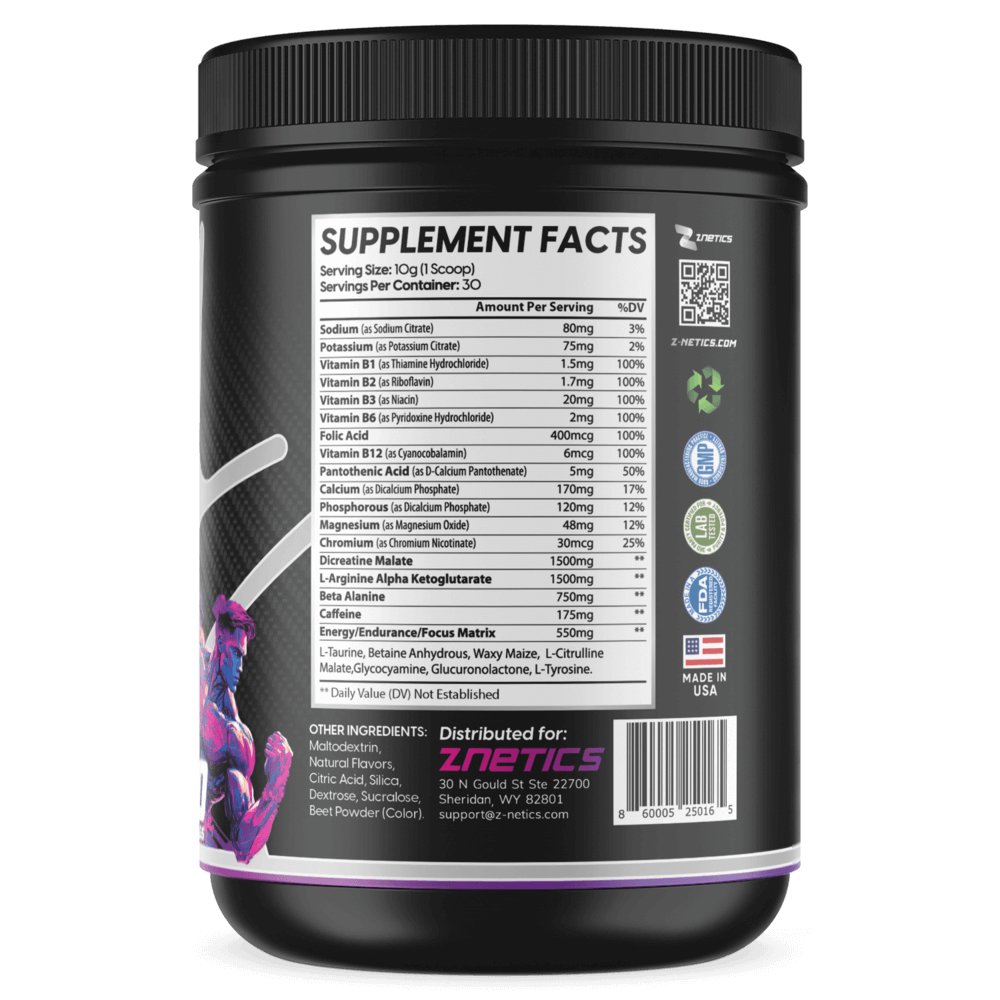 Ultra Concentrate Pre-Workout Watermelon | High Stimulant Energy &amp; Focus | ONE ZTRIKE by ZNETICS by Znetics