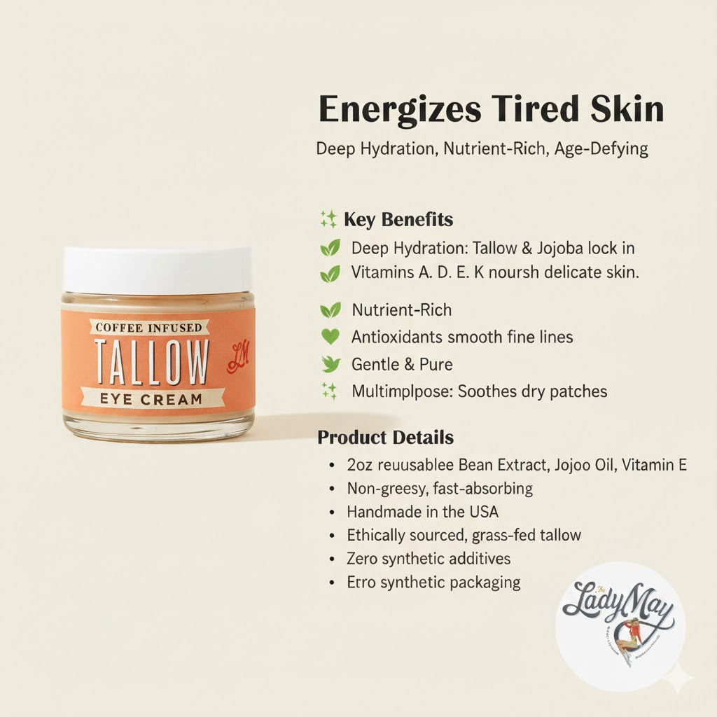 Lady May Coffee-Infused Tallow Eye Cream – Brighten, Firm &amp; Revitalize Naturally by The Lady May