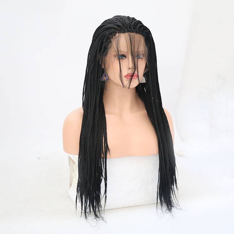 VIP Synthetic Lace Front Wig, Braided, 24", Color 1B (2)