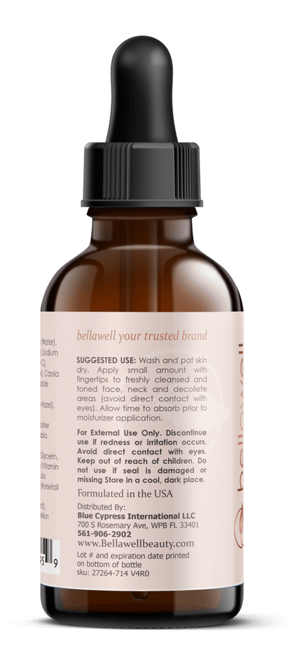 Vitamin C Serum for Face With Hyaluronic Acid, Vitamin E, Aloe Vera, and Jojoba oil 2 fl oz by Bellawell by Bellawell Health