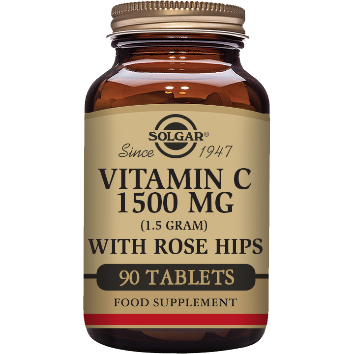 Solgar Vitamin C with Rose Hips Tablets, 1500 Mg, 90 Count / 5 Oz by Pasteur Pharmacy