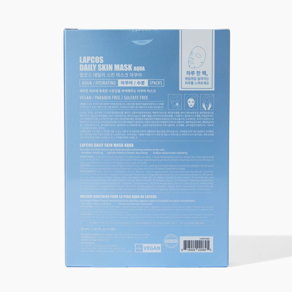 Daily Aqua Sheet Mask for Skin Hydration by LAPCOS