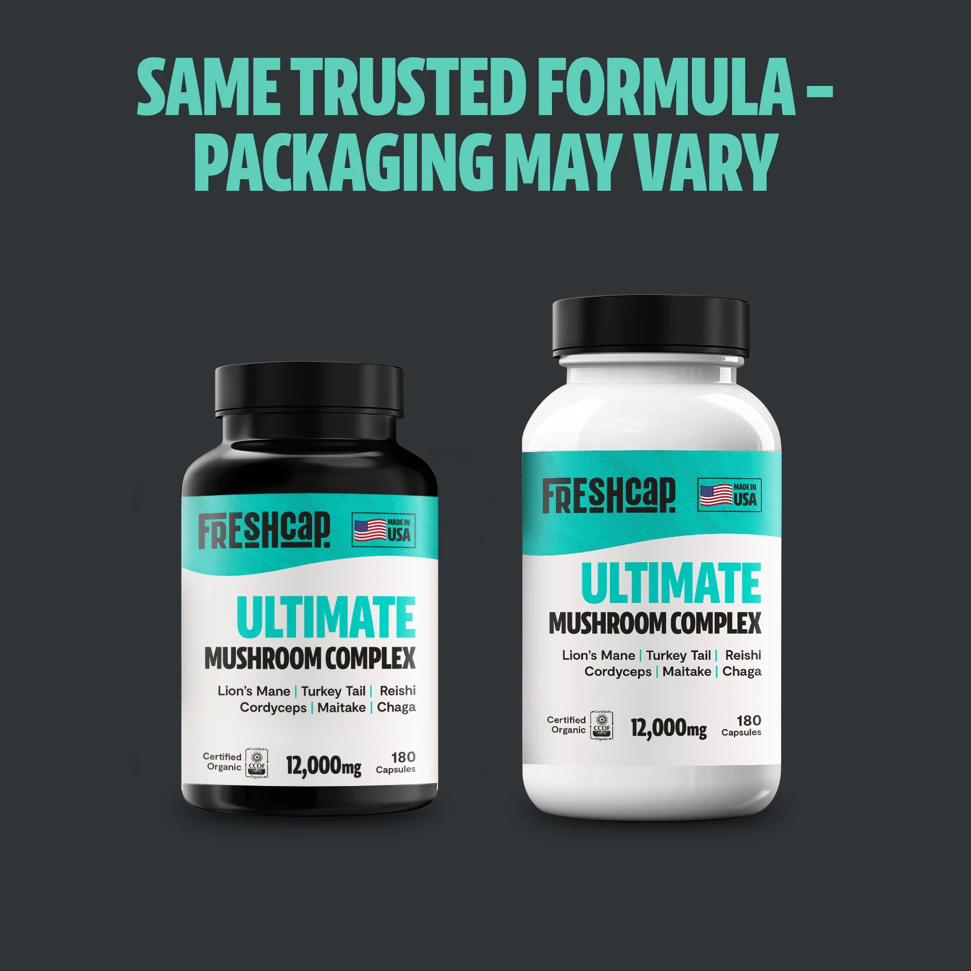Organic Mushroom Complex Supplement Capsules by FreshCap Mushrooms