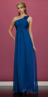 CLEARANCE - Cinderella Divine 7716 Long One Shoulder Chiffon Empire Dress by DiscountDressShop
