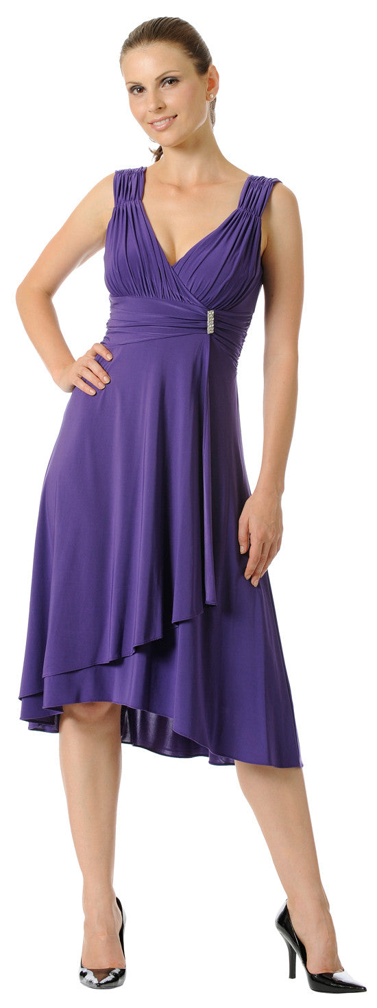 CLEARANCE - Royal Blue Dinner Cruise Evening Dress Knee Length (Size XL) by DiscountDressShop