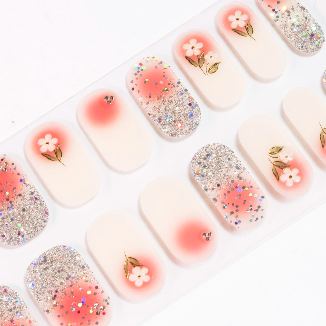 Pink Daisy Gel Nails by Candied Nails