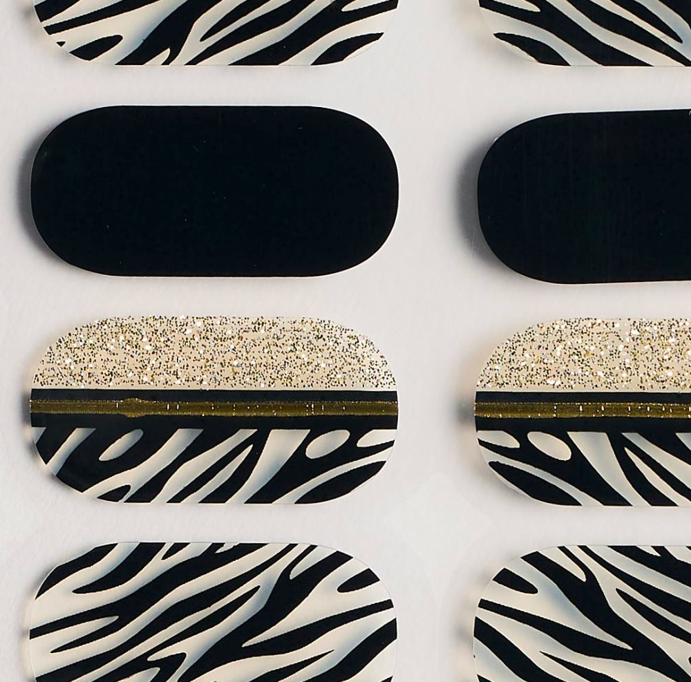 Stripes and Gold Gel Nails by Candied Nails