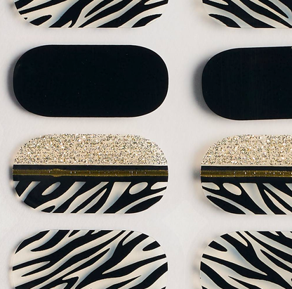 Stripes and Gold Gel Nails by Candied Nails