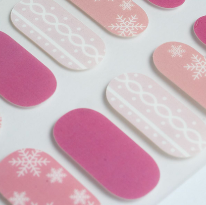 Pink Snow Gel Nails by Candied Nails