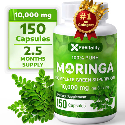 Moringa Capsules|300 Capsules|Moringa Oleifera|10,000mg by FreshDrinkUS - Natural and Premium Herbal Tea